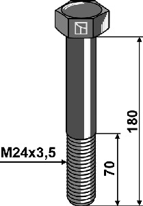 Zeskantmoer M24x3,5x180 zonder moer