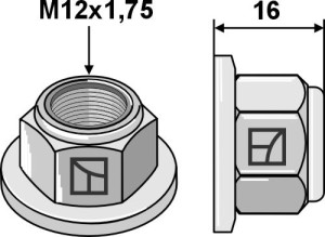 Selbstsichernde Bundmutter - Polystop - M12x1,75 - 10.9