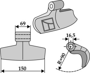 Hamerklepel 150x69mm