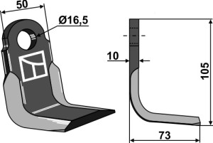 Hoekmes 105x50mm