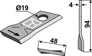 Couteau rotatif 94x48mm
