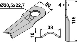 Couteau rotatif 115x38mm