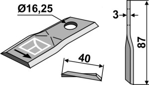 Couteau rotatif 87x40mm