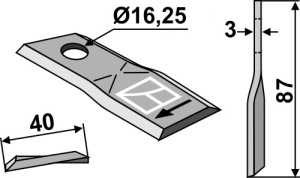 Couteau rotatif 87x40mm