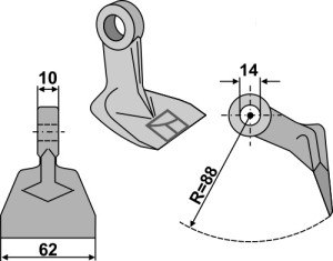 Hamerklepel 62x10mm