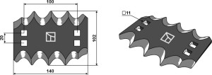 Couteau pour mélangeurs de fourrage, gauche