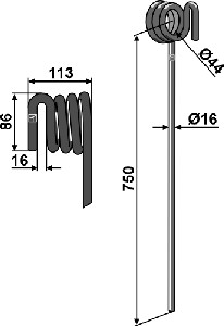 Wiedegtand Ø16mm, rechts