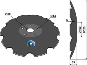 Notched disc - Ø520x6 m.