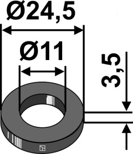 Schijf Ø24,5x3,5xØ11