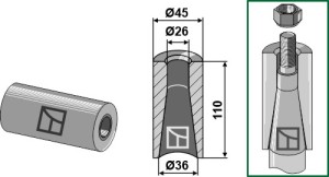 Entretoise à souder 110mm