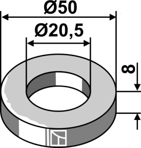 Schijf Ø50x8xØ20,5