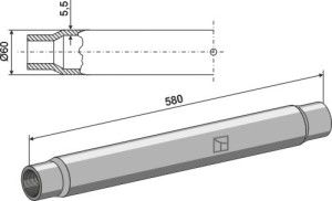 Topstangbuis 580mm