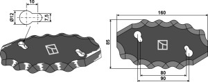 Couteau pour mélangeurs de fourrage, droit