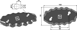 Couteau pour mélangeurs de fourrage, gauche