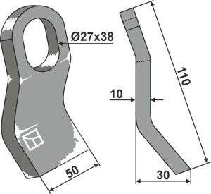 Klepel 110x60mm