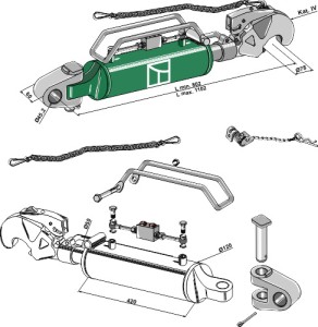 Hydraulische topstang met vanghaken en stangkop