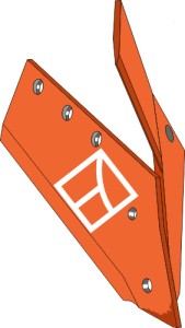 Reversible point share with share knife - right