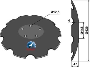 Notched disc - Ø420x4