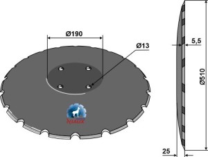 Concave discØ510x5,5  - notched