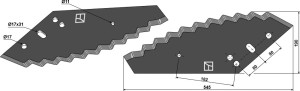 Couteau pour mélangeurs de fourrage - revêtement carbure