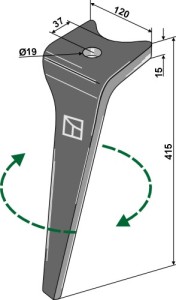 Kreiseleggenzinken 415mm, rechts