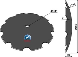 Notched disc Ø660x7