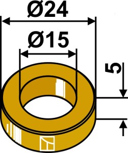 Rubber schijf Ø24x5xØ15