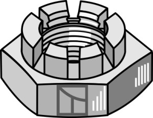 Hexagon castle nut - M30x1,5
