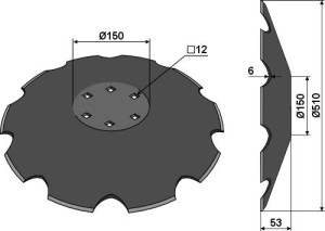 Notched disc - Ø510х6