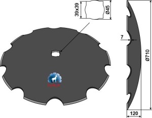 Notched disc Ø710x7