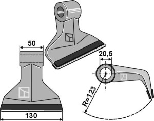 Hamerklepel 130x50mm - PTA