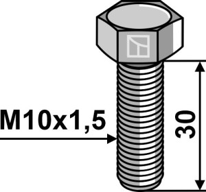 Zeskantmoer M10x1,5x30 zonder moer