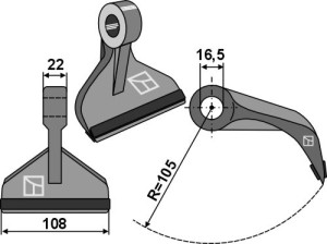 Hamerklepel 108x22mm - PTA