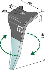 Kreiseleggenzinken (DURAFACE) 330mm, rechts
