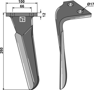 Kreiseleggenzinken 260mm, links