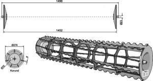 Cage roller notched bars - 1490mm
