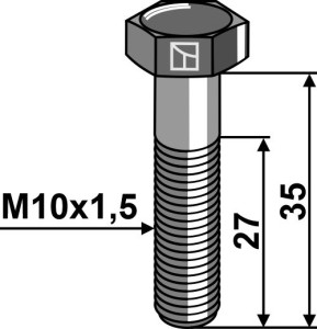 Zeskantmoer M10x1,5x35 zonder moer