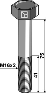 Zeskantmoer M16x2x75 zonder moer