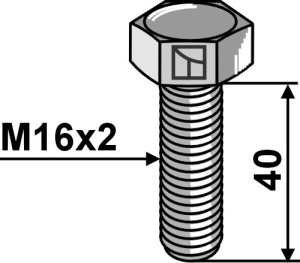Zeskantmoer M16x2x4 zonder moer - Verzinkt