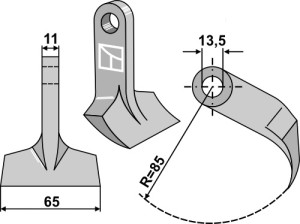 Hamerklepel 65x11mm