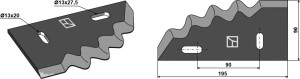 Voermengwagenmes - hardmetaaloplassing, rechts