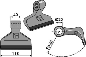 Hamerklepel 120x40mm - PTA
