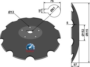 Notched disc - Ø515x5