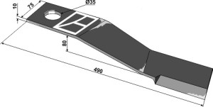 Mähermesser 490mm - rechts