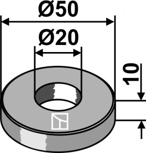 Unterlegscheibe Ø50x10xØ20