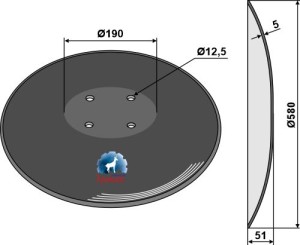 Plain disc - Ø580x5 m.
