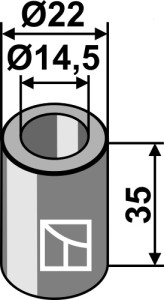 Buchse 35xØ14,5xØ22