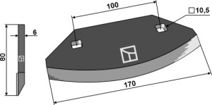 Couteau pour mélangeurs de fourrage - revêtement carbure