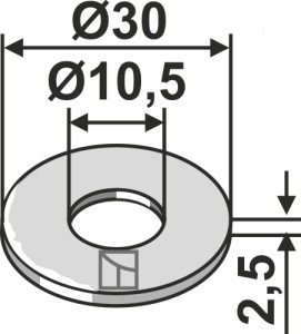 Schijf Ø30x2,5xØ10,5 - DIN9021