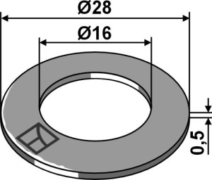 Schijf DIN988 Ø28x0,5xØ16